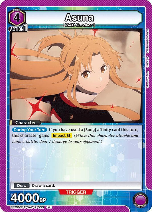 Asuna (033)-UEX06BT: Sword Art Online Vol.2-Rare-Foil