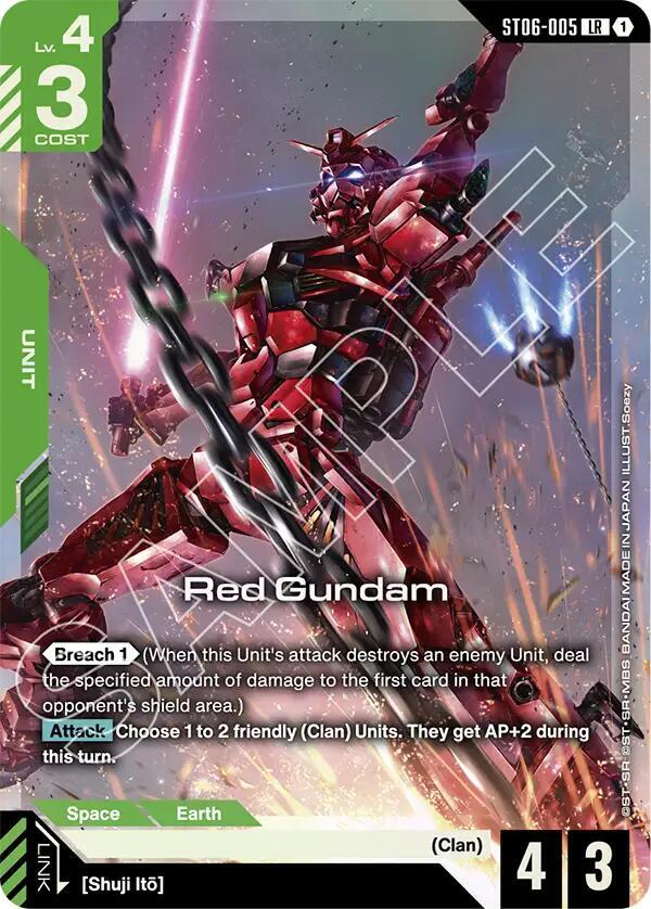Red Gundam (Premium Card Collection Gundam Assemble)-Gundam Promotional Cards-Legend Rare-Holofoil