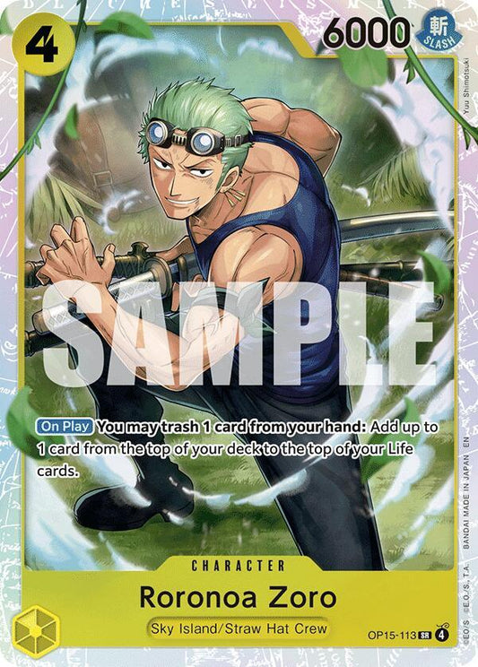 Roronoa Zoro (OP15-113)-Adventure on Kami's Island-SR-Foil