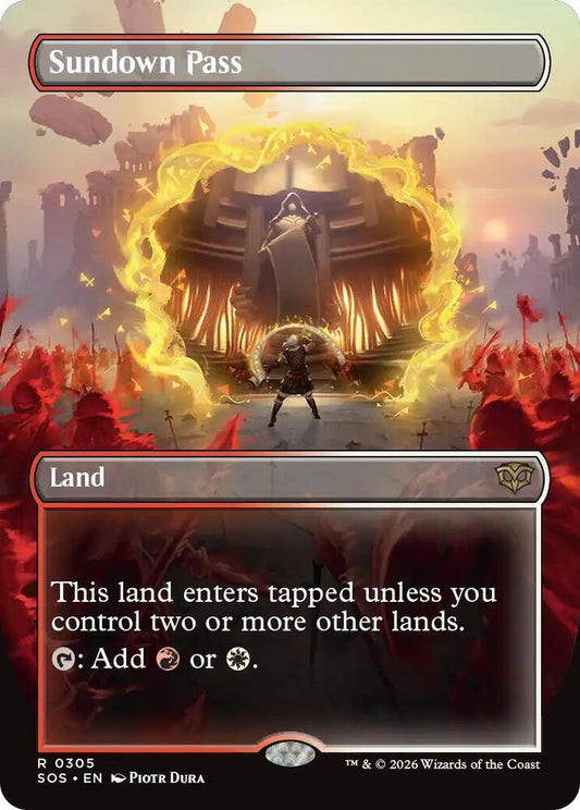 Sundown Pass (Borderless)-Secrets of Strixhaven-R-Foil