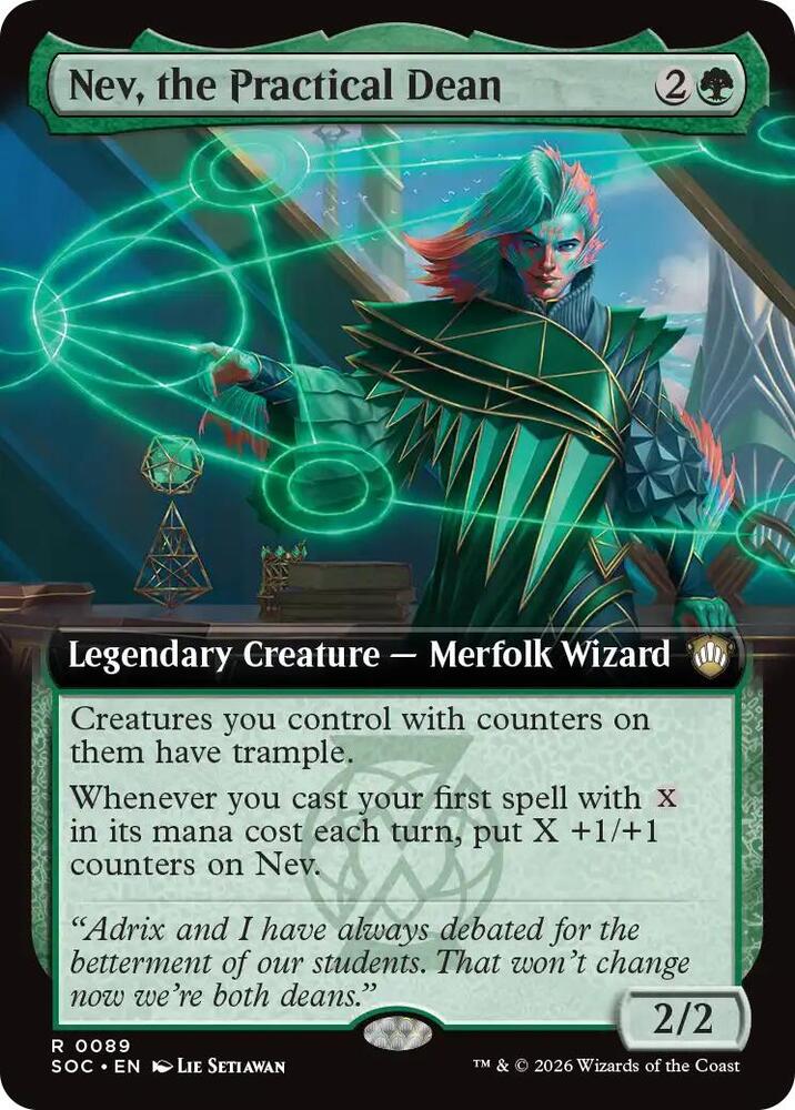 Nev, the Practical Dean (Extended Art)-Commander: Secrets of Strixhaven-R-Normal