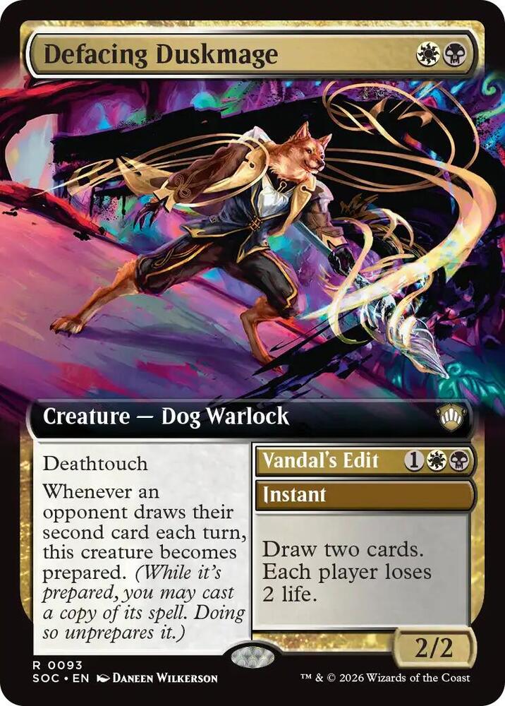Defacing Duskmage (Extended Art)-Commander: Secrets of Strixhaven-R-Normal
