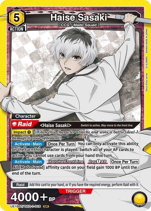 Haise Sasaki (016)-UE18BT: Tokyo Ghoul-Super Rare-Foil