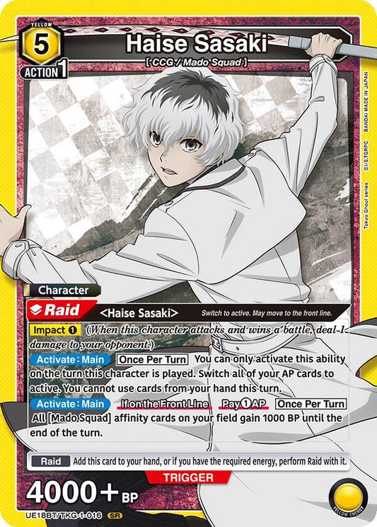 Haise Sasaki (016)-UE18BT: Tokyo Ghoul-Super Rare-Foil