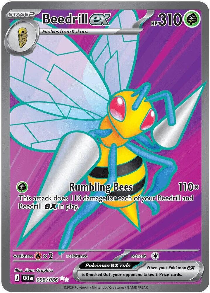 Beedrill ex - 098/086-ME04: Chaos Rising-Ultra Rare-Holofoil