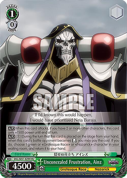 Unconcealed Frustration, Ainz (HU)-Nazarick: Tomb of the Undead Vol.3 Extra Booster-Holo Uncommon-Normal