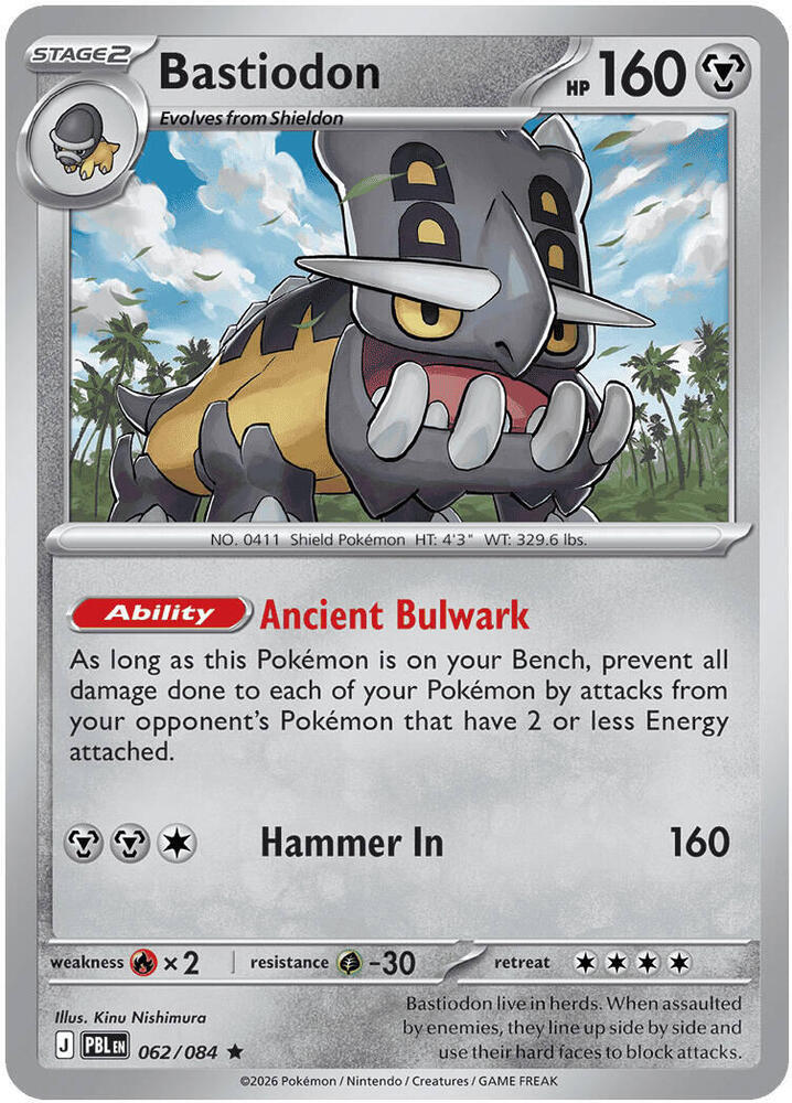 Bastiodon - 062/084-ME05: Pitch Black-Rare-Reverse Holofoil