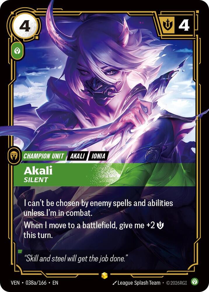 Akali - Silent (Alternate Art)-Vendetta-Showcase-Foil
