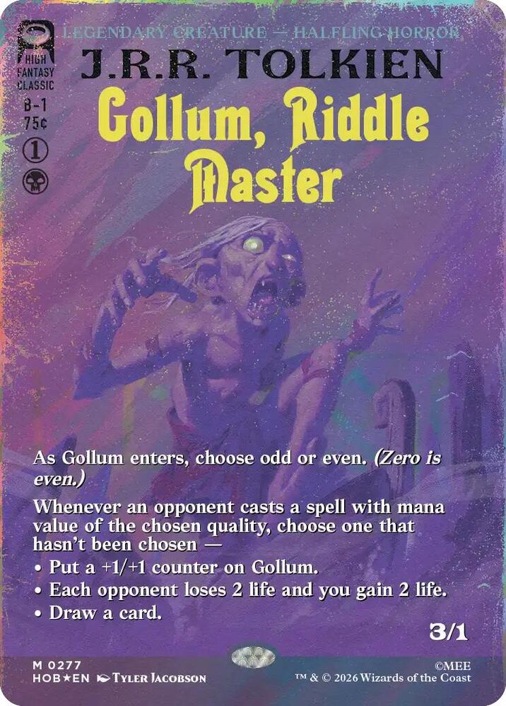 Gollum, Riddle Master (Borderless) (Surge Foil)-The Hobbit-M-Foil