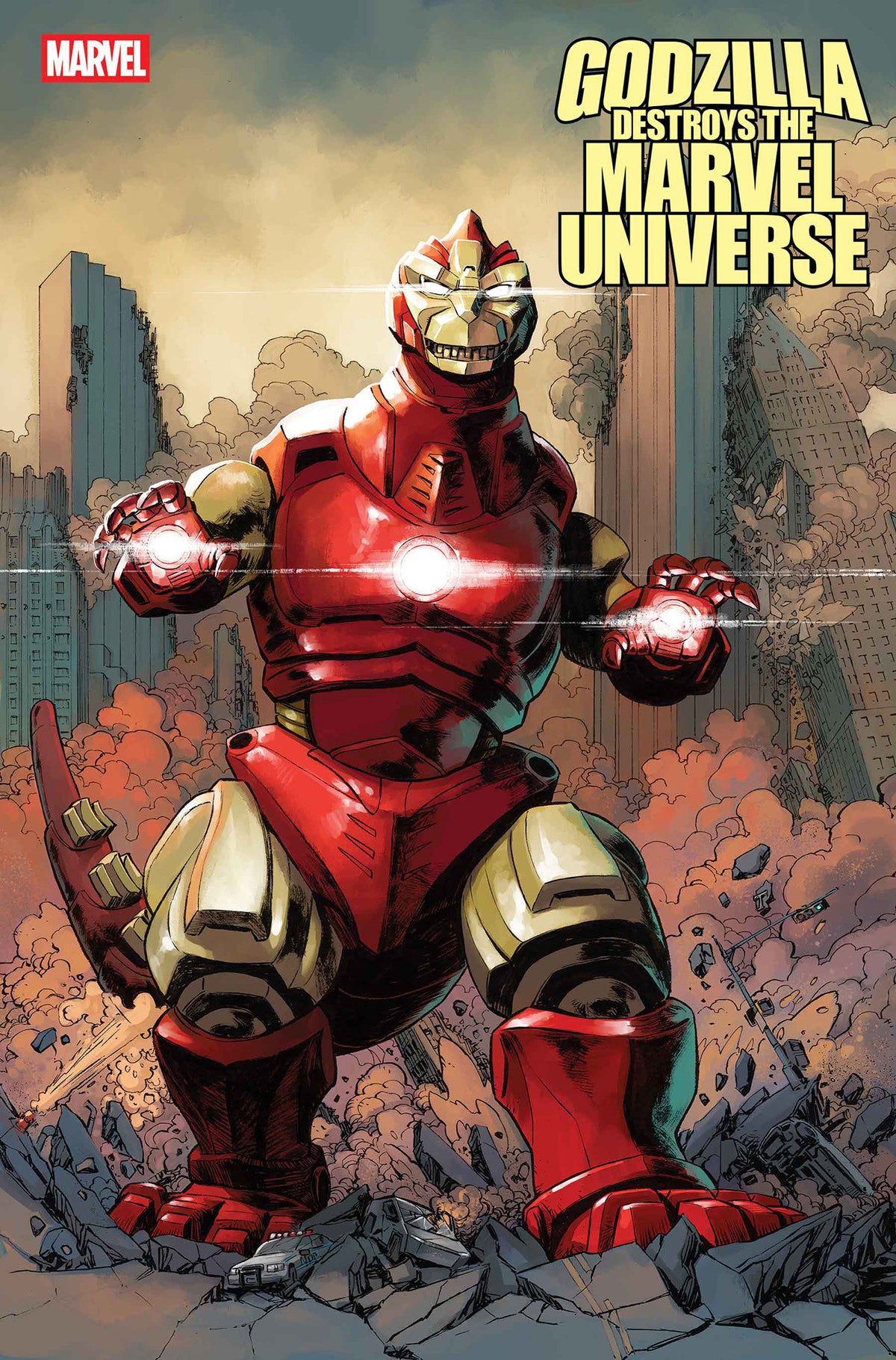 Godzilla Destroys The Marvel Universe #3 Dave Wachter Marvelized Iron Man Zilla Variant