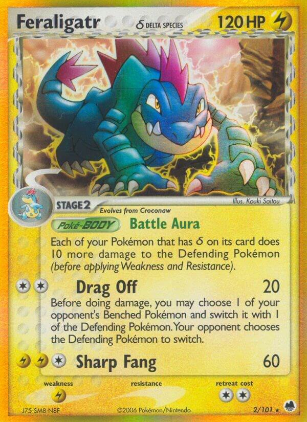 Feraligatr (Delta Species)-EX Dragon Frontiers-Holo Rare-Reverse Holofoil