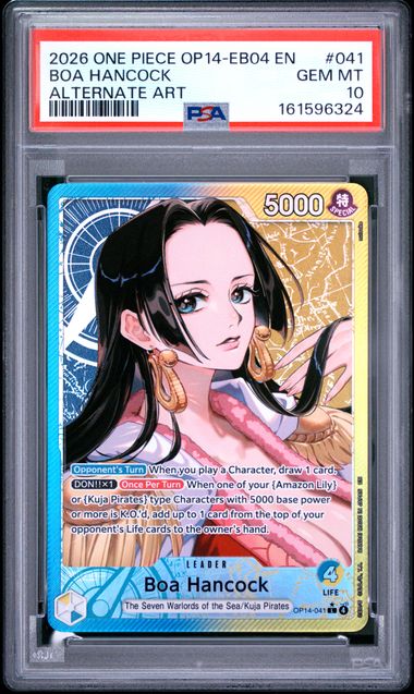 2026 ONE PIECE OP14-EB04-THE AZURE SEA'S SEVEN #041 BOA HANCOCK ALTERNATE ART PSA 10