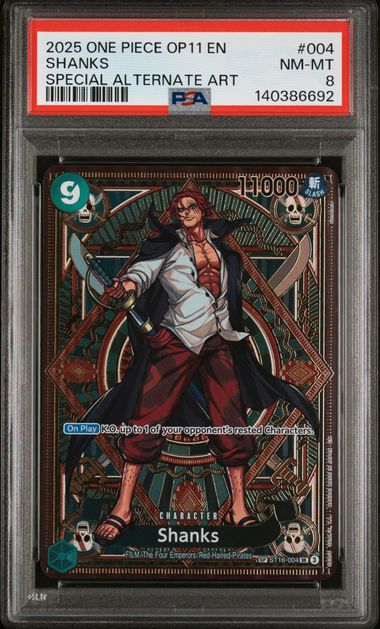 2025 ONE PIECE OP11-A FIST OF DIVINE SPEED #004 SHANKS SPECIAL ALTERNATE ART