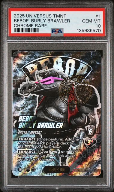 2025 UNIVERSUS TEENAGE MUTANT NINJA TURTLES #1 BEBOP, BURLY BRAWLER CHROME RARE