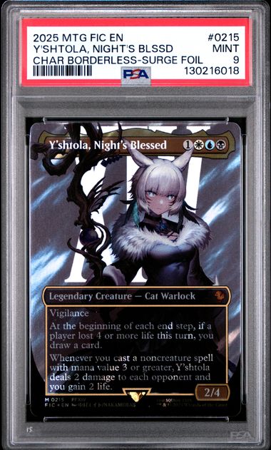 2025 MAGIC THE GATHERING FINAL FANTASY COMMANDER #0215 Y'SHTOLA, NIGHT'S BLSSD CHAR BORDERLESS-SURGE FOIL