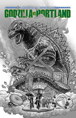 Godzilla vs. America: Portland Cover A (Dewey) (2ND Print)