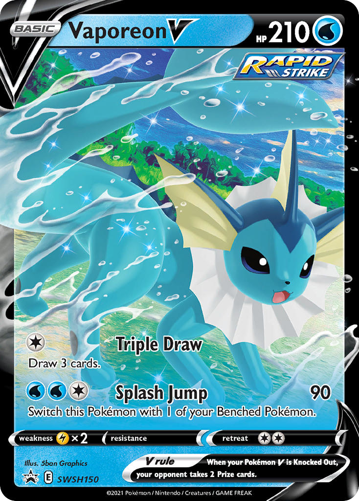 Vaporeon V - SWSH150-SWSH: Sword & Shield Promo Cards-Promo-Holofoil