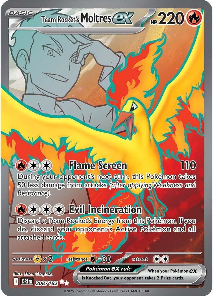 Team Rocket's Moltres ex - 208/182-SV10: Destined Rivals-Ultra Rare-Holofoil