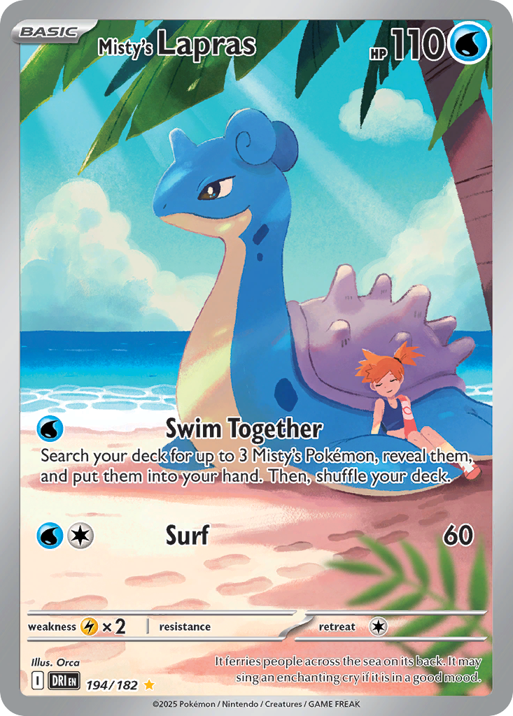 Misty's Lapras - 194/182-SV10: Destined Rivals-Illustration Rare-Holofoil
