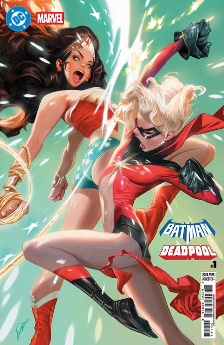 DC MARVEL BATMAN DEADPOOL #1 (ONE SHOT) CVR L ALEXANDER LOZANO WONDER WOMAN MS MARVEL CARD STOCK VAR