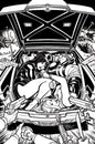 HARLEY QUINN X ELVIRA #2 CVR O INC 1:15 CHAD HARDIN LINE ART VIRGIN VAR