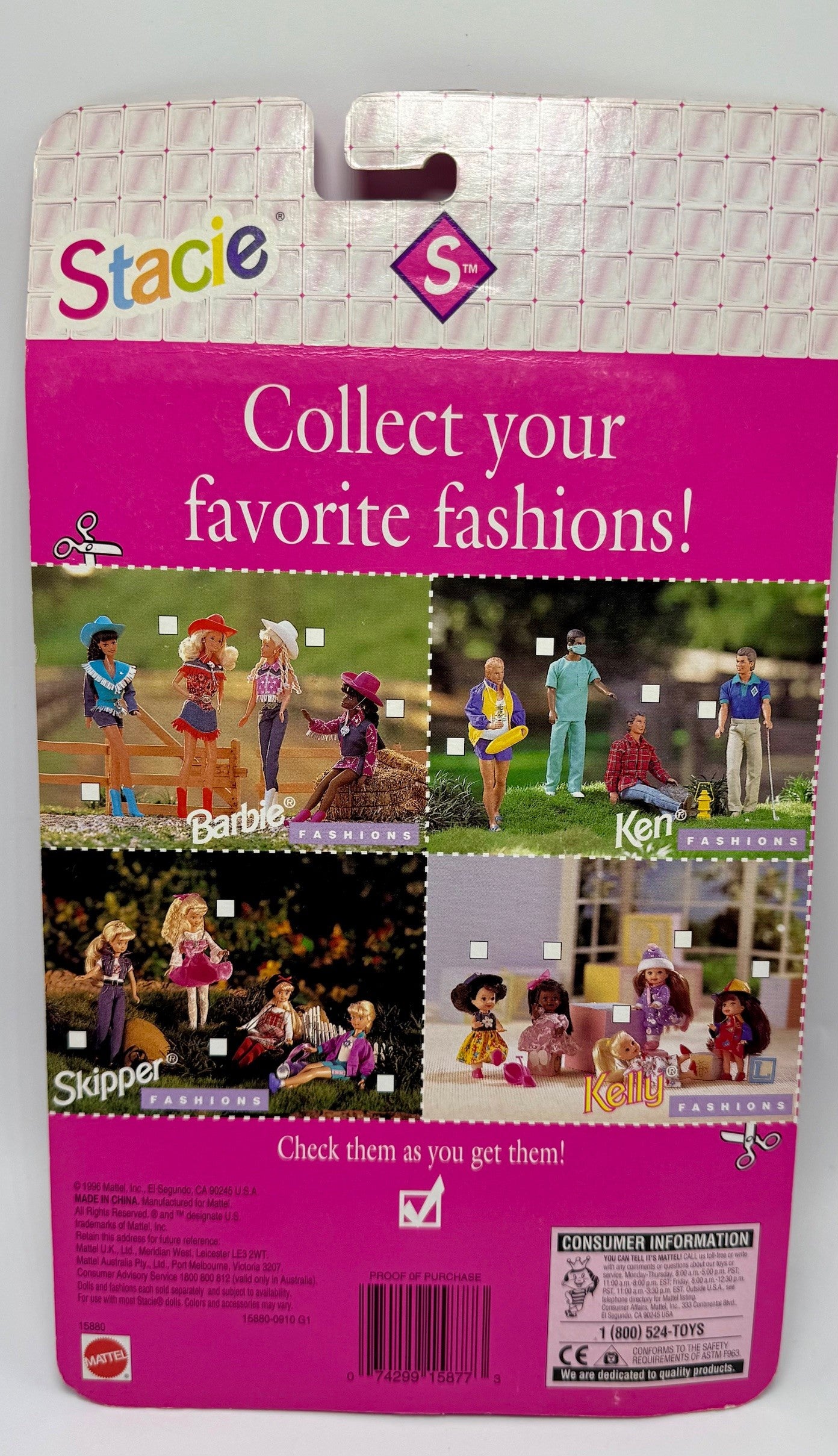 1996 Barbie STACIE Easy To Dress Doll Fashion TENNIS OUTFIT