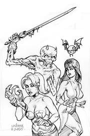 HARLEY QUINN X ELVIRA #3 CVR M INC 1:10 JOSEPH MICHAEL LINSNER LINE ART VIRGIN FOC BONUS VAR