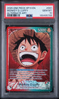 2025 ONE PIECE OP13-CARRYING ON HIS WILL #001 MONKEY D. LUFFY ALTERNATE ART PSA 10