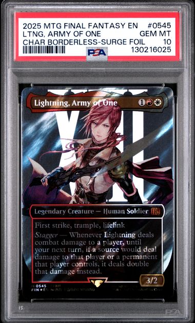 2025 MAGIC THE GATHERING FINAL FANTASY #0545 LTNG, ARMY OF ONE CHAR BORDERLESS-SURGE FOIL